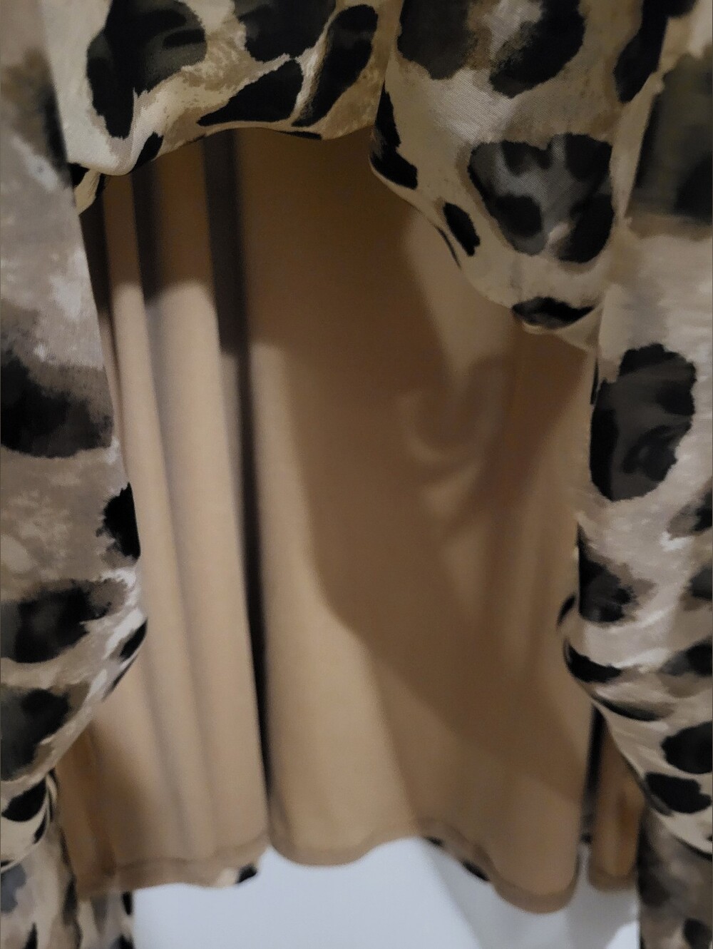 Adrienne Leopard Print Mini Dress - Tan & Black L - Picture 8 of 10